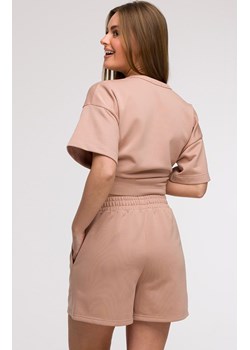 Bluza damska oversize z krótkimi rękawami mokka B294, Kolor mocca, Rozmiar 2XL/3XL, BeWear ze sklepu Primodo w kategorii Bluzki damskie - zdjęcie 179692324