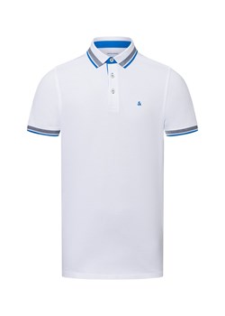 Jack & Jones Męska koszulka polo Mężczyźni Bawełna biały jednolity ze sklepu vangraaf w kategorii T-shirty męskie - zdjęcie 179695391