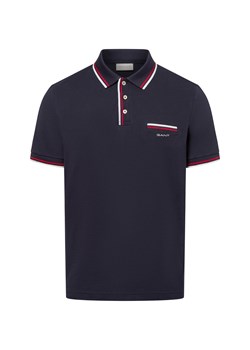 Gant Męska koszulka polo Mężczyźni Bawełna granatowy jednolity ze sklepu vangraaf w kategorii T-shirty męskie - zdjęcie 179695394