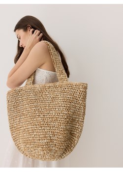 Reserved - Pleciona torebka shopper - beżowy ze sklepu Reserved w kategorii Torby letnie - zdjęcie 179696200