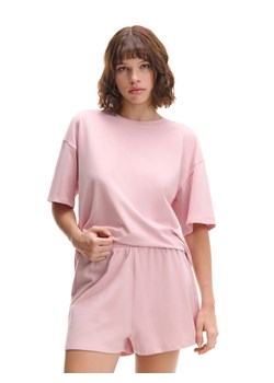 Cropp - Różowa dwuczęściowa piżama basic - różowy ze sklepu Cropp w kategorii Piżamy damskie - zdjęcie 179699253