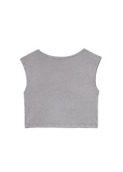 Cropp - Luźny T-shirt na jedno ramię - jasny szary ze sklepu Cropp w kategorii Bluzki damskie - zdjęcie 179699281