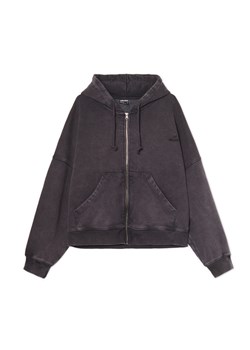 Cropp - Rozpinana czarna bluza z efektem sprania - czarny ze sklepu Cropp w kategorii Bluzy męskie - zdjęcie 179701274