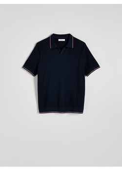 Reserved - Bawełniany sweter polo - granatowy - id: 929ED-59X - marki Reserved - 179702553 Reserved - Bawełniany sweter polo - granatowy ze sklepu Reserved w kategorii Swetry męskie - zdjęcie 179702553