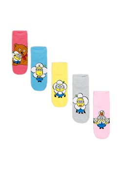 Cropp - 5 pack skarpet z Minionkami w kwiatkach - wielobarwny ze sklepu Cropp w kategorii Skarpetki damskie - zdjęcie 179706694