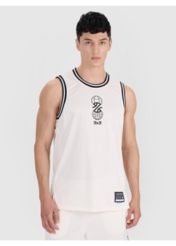 Męski top do koszykówki oversize 4F 4FRSS25TFSLM714 - biały ze sklepu Sportstylestory.com w kategorii T-shirty męskie - zdjęcie 179708701
