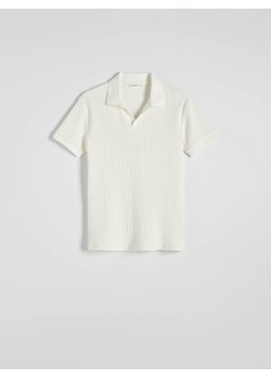 Reserved - Koszulka polo slim - złamana biel - id: YV996-01X - marki Reserved - 179709841 Reserved - Koszulka polo slim - złamana biel ze sklepu Reserved w kategorii T-shirty męskie - zdjęcie 179709841