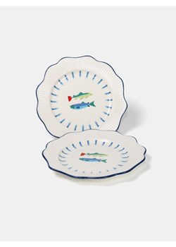 Sinsay - Talerze 2 pack ze wzorem w ryby - biały ze sklepu Sinsay w kategorii Talerze - zdjęcie 179710952