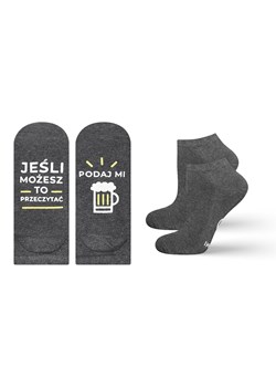 Stopki męskie szare SOXO z wesołymi napisami podaj mi piwo ze sklepu Sklep SOXO w kategorii Skarpetki męskie - zdjęcie 179714554