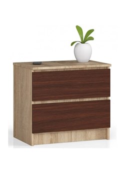Komoda z szufladami dąb sonoma + wenge - Morgana 3X ze sklepu Edinos.pl w kategorii Komody - zdjęcie 179719734