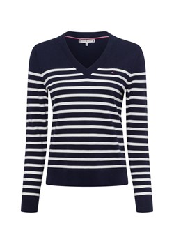 Tommy Hilfiger Sweter damski z dzianiny Kobiety Bawełna granatowy w paski ze sklepu vangraaf w kategorii Swetry damskie - zdjęcie 179721193
