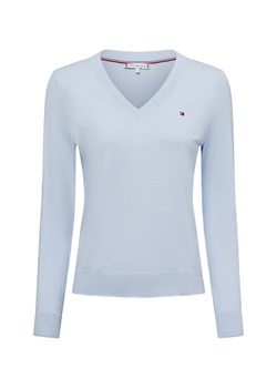 Tommy Hilfiger Sweter damski z dzianiny Kobiety Bawełna jasnoniebieski jednolity ze sklepu vangraaf w kategorii Swetry damskie - zdjęcie 179721194