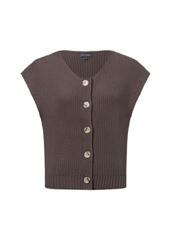 Franco Callegari Damska kamizelka z dzianiny Kobiety Bawełna mocca jednolity ze sklepu vangraaf w kategorii Kamizelki damskie - zdjęcie 179721231