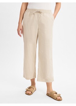 Franco Callegari Damskie spodnie materiałowe z zawartością lnu Kobiety Bawełna beżowy jednolity ze sklepu vangraaf w kategorii Spodnie damskie - zdjęcie 179721282