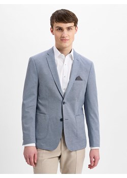 Finshley & Harding Męska kurtka casualowa - Maarten Mężczyźni Modern Fit granatowy marmurkowy ze sklepu vangraaf w kategorii Marynarki męskie - zdjęcie 179721292