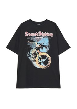 Cropp - T-shirt z kolorowym nadrukiem - czarny ze sklepu Cropp w kategorii Bluzki damskie - zdjęcie 179721751
