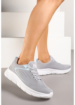 Szaro-Niebieskie Buty Sportowe Sneakersy z Siateczki Uloniria ze sklepu born2be.pl w kategorii Buty sportowe damskie - zdjęcie 179723810