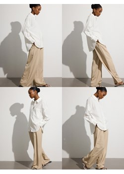 Reserved - Koszula oversize z dodatkiem lnu - biały ze sklepu Reserved w kategorii Bluzki damskie - zdjęcie 179738152