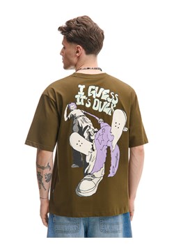 Cropp - Koszulka z motywem new indie - brązowy ze sklepu Cropp w kategorii T-shirty męskie - zdjęcie 179742500