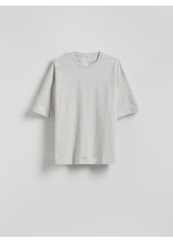 Reserved - Bawełniany t-shirt boxy - jasnoszary ze sklepu Reserved w kategorii T-shirty męskie - zdjęcie 179751060