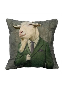 Mars &amp; More Poduszka &quot;Preppy goat&quot; w kolorze kremowo-zielonym - 45 x 45 cm ze sklepu Limango Polska w kategorii Kołdry i poduszki - zdjęcie 179757003