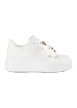 Białe sneakersy ze złotymi dodatkami ze sklepu ButyModne.pl w kategorii Buty sportowe damskie - zdjęcie 179762183