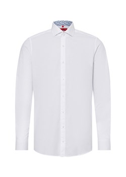 Finshley & Harding Męska koszula biznesowa - Easy Care Mężczyźni Slim Fit Bawełna biały jednolity ze sklepu vangraaf w kategorii Koszule męskie - zdjęcie 179763042
