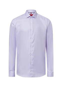 Finshley & Harding Męska koszula biznesowa - non-iron Mężczyźni Slim Fit Bawełna brudny róż wypukły wzór tkaniny ze sklepu vangraaf w kategorii Koszule męskie - zdjęcie 179763050