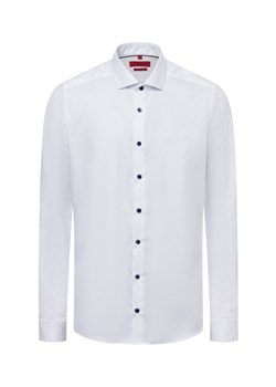 Finshley & Harding Męska koszula biznesowa - non-iron Mężczyźni Slim Fit Bawełna biały wypukły wzór tkaniny ze sklepu vangraaf w kategorii Koszule męskie - zdjęcie 179763052