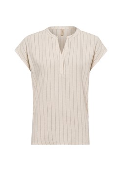soyaconcept® Bluzka damska z zawartością lnu - SC-Poula 1 Kobiety wiskoza piaskowy w paski ze sklepu vangraaf w kategorii Bluzki damskie - zdjęcie 179763054