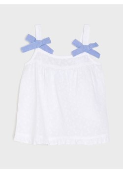 Sinsay - Bluzka ażurowa na ramiączkach z ozdobnymi kokardami - kremowy ze sklepu Sinsay w kategorii Kaftaniki i bluzki - zdjęcie 179766460