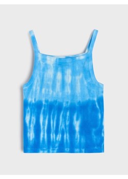 Sinsay - Prążkowana koszulka z motywem tie dye na ramiączkach - wielobarwny ze sklepu Sinsay w kategorii Bluzki dziewczęce - zdjęcie 179769963