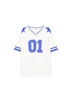 Cropp - Biały T-shirt z nadrukiem - biały ze sklepu Cropp w kategorii Bluzki damskie - zdjęcie 179770420