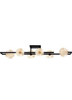 Szeroka lampa sufitowa czarno-beżowa F9-S55 ze sklepu Edinos.pl w kategorii Lampy sufitowe - zdjęcie 179792941