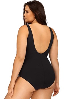 Strój kąpielowy jednoczęściowy z marszczeniem Plus Size L4543/3, Kolor czarny, Rozmiar 42, Lorin ze sklepu Primodo w kategorii Stroje kąpielowe - zdjęcie 179794552