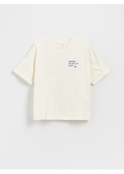Reserved - T-shirt z nadrukiem - złamana biel ze sklepu Reserved w kategorii T-shirty chłopięce - zdjęcie 179797784
