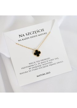 Prezent dla maturzysty z dedykacją naszyjnik złota koniczynka ze sklepu otien.com w kategorii Naszyjniki - zdjęcie 179802590