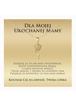 Naszyjnik z dedykacją dla Mamy od Córki róża stal szlachetna ze sklepu otien.com w kategorii Naszyjniki - zdjęcie 179803051