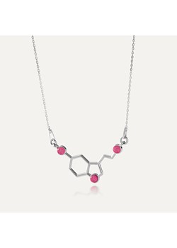 Naszyjnik serotonina z kamieniami - jadeit różowy, srebro 925 w pokryciu platyną ze sklepu GIORRE w kategorii Naszyjniki - zdjęcie 179803910