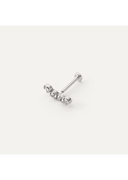 Pojedynczy kolczyk labret z białymi cyrkoniami w pokryciu platyną - id: 5905804381568 - marki Giorre - 179804074 Pojedynczy kolczyk labret z białymi cyrkoniami w pokryciu platyną ze sklepu GIORRE w kategorii Kolczyki - zdjęcie 179804074