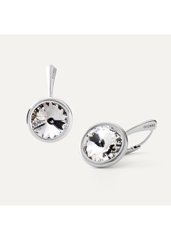 Srebrne kolczyki z kryształem crystal 10mm w pokryciu platyną ze sklepu GIORRE w kategorii Kolczyki - zdjęcie 179804251