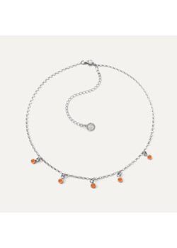 Srebrny choker z zawieszkami - jadeit pomarańczowy w pokryciu platyną ze sklepu GIORRE w kategorii Naszyjniki - zdjęcie 179804303