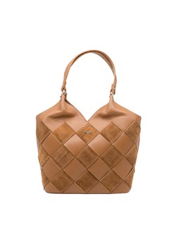 Klasyczna torebka Grace ze skóry naturalnej Karmel ze sklepu Rafallo w kategorii Torby Shopper bag - zdjęcie 179811434