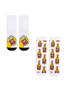 Cropp - 2 pack skarpet The Simpsons - biały ze sklepu Cropp w kategorii Skarpetki męskie - zdjęcie 179811651