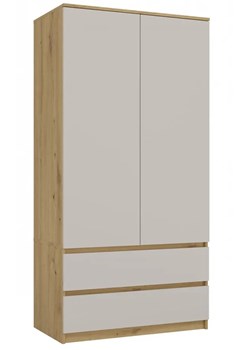 Dwudrzwiowa szafa dąb artisan + kaszmir W8-R32 ze sklepu Edinos.pl w kategorii Szafy - zdjęcie 179813120