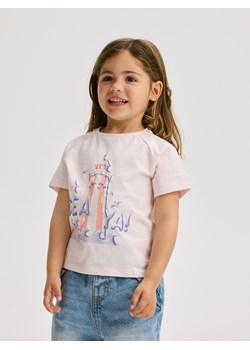 Reserved - T-shirt z wypukłym nadrukiem - pastelowy róż ze sklepu Reserved w kategorii Bluzki dziewczęce - zdjęcie 179818493