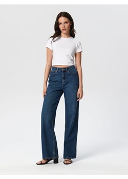 Sinsay - Jeansy wide leg high waist - granatowy ze sklepu Sinsay w kategorii Jeansy damskie - zdjęcie 179819111