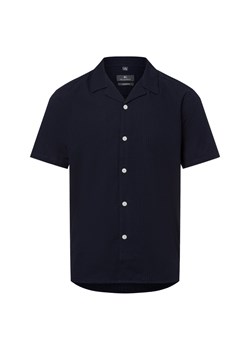 Nils Sundström Męska koszula casual Mężczyźni Modern Fit Bawełna granatowy jednolity ze sklepu vangraaf w kategorii Koszule męskie - zdjęcie 179827971