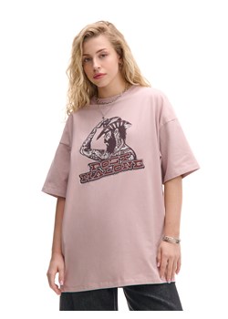 Cropp - T-shirt Post Malone - fioletowy ze sklepu Cropp w kategorii Bluzki damskie - zdjęcie 179828211