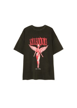 Cropp - Szary T-shirt z Nirvaną - szary ze sklepu Cropp w kategorii Bluzki damskie - zdjęcie 179828320